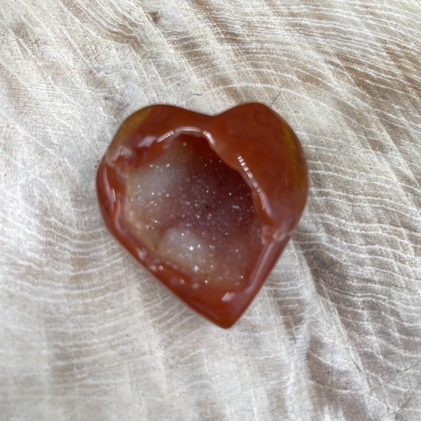 Carnelian Druzy Heart