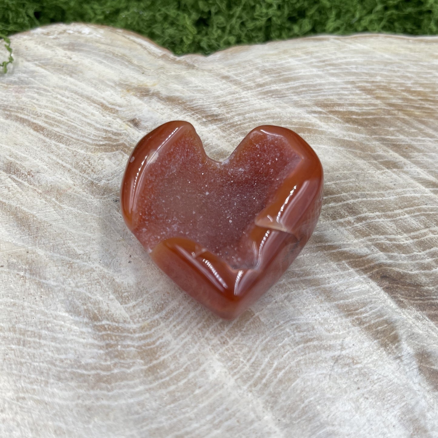 Carnelian Druzy Heart