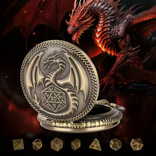 Dungeons & Dragons Pocket Watch Mini Travel Dice Set