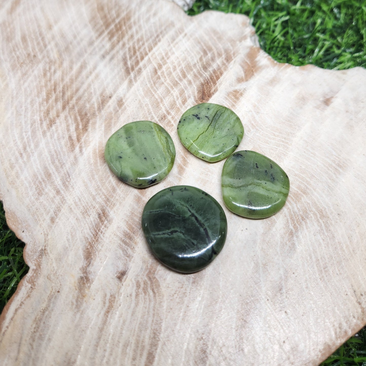 Green Jade Bra/Wallet Buddy /Flat Stone