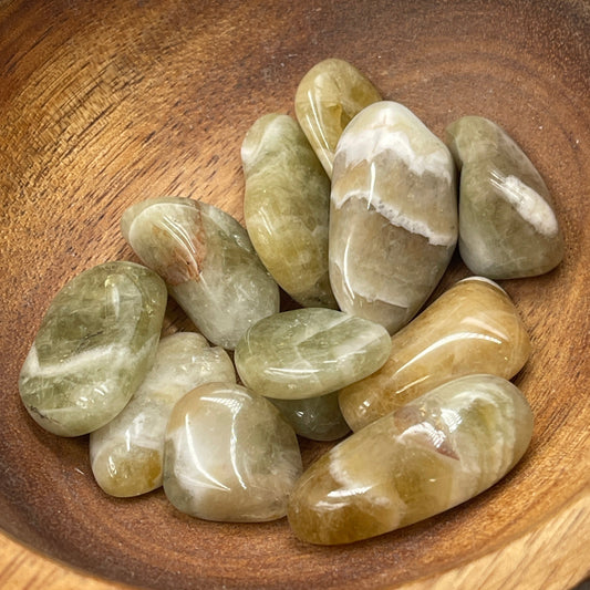 Green Chevron Amethyst (Prasiolite) Tumbled