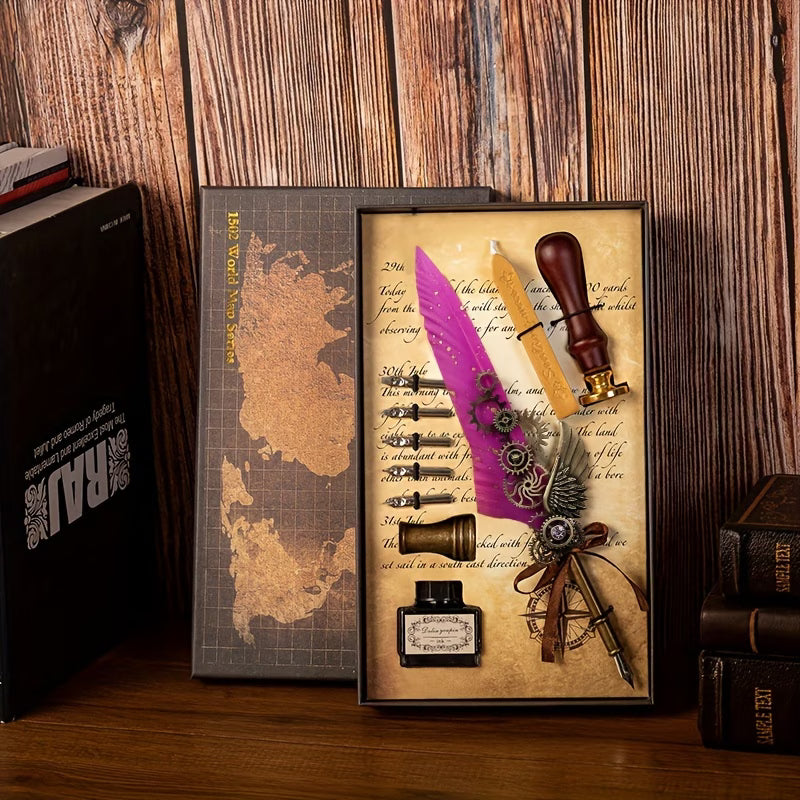 Feather Calligraphy Pen Set