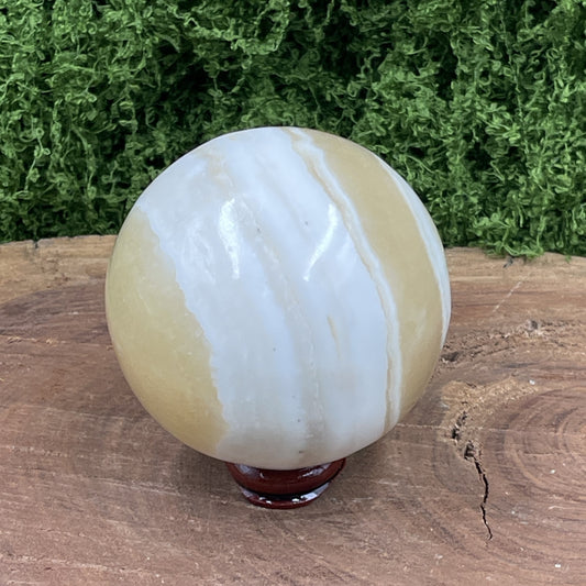 Orange Banded Calcite Sphere