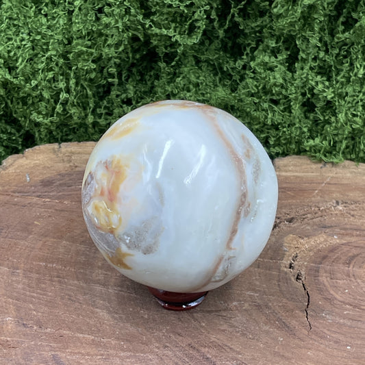 Orange Banded Calcite Sphere