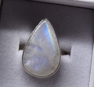 Rainbow Moonstone Sterling Silver Ring