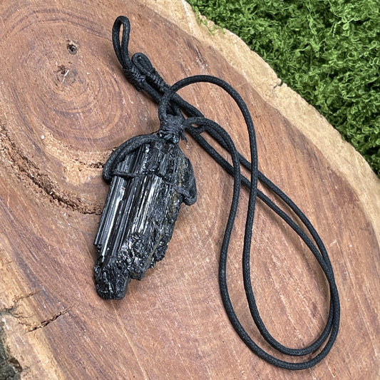 Raw Black Tourmaline Pendant