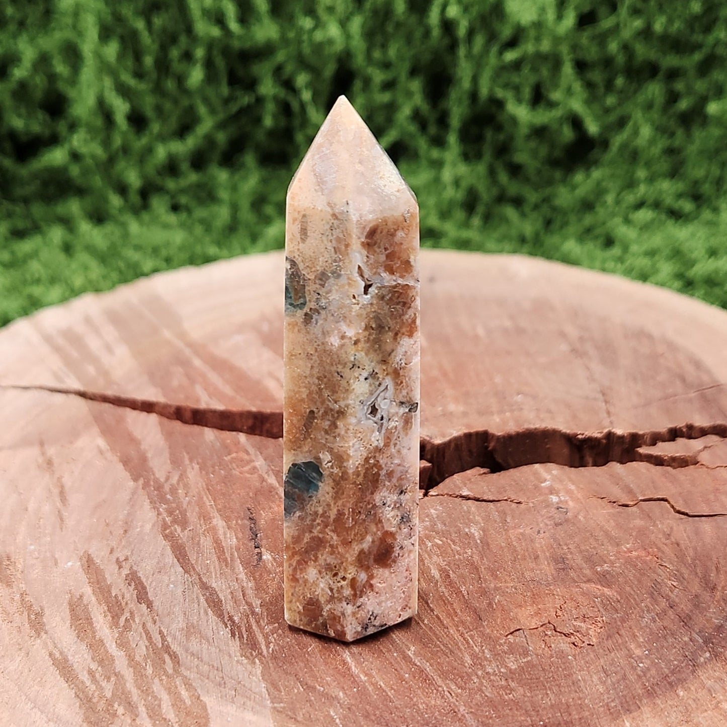 Sunstone Blue Apatite Point