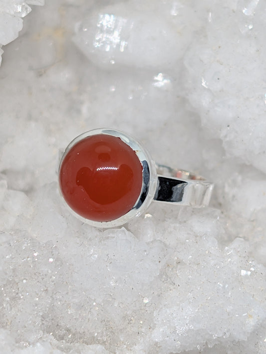 Carnelian Sterling Silver Ring Size 7