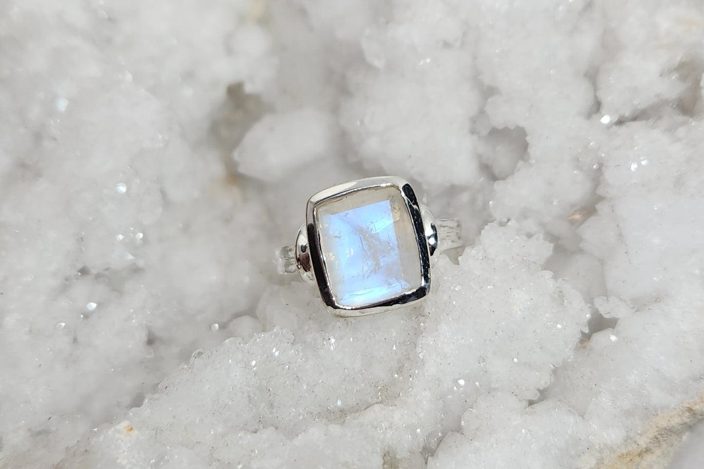 Rainbow Moonstone Faceted Sterling Silver Ring (9)