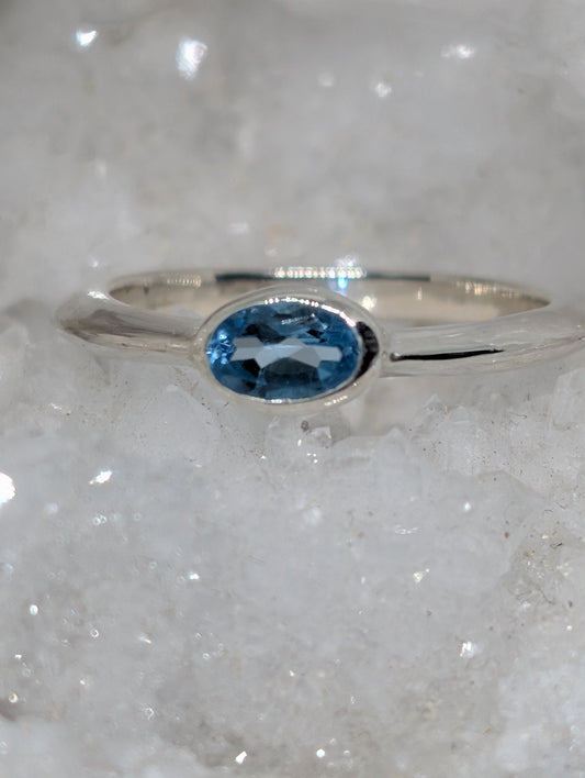 Blue Topaz Sterling Silver Ring