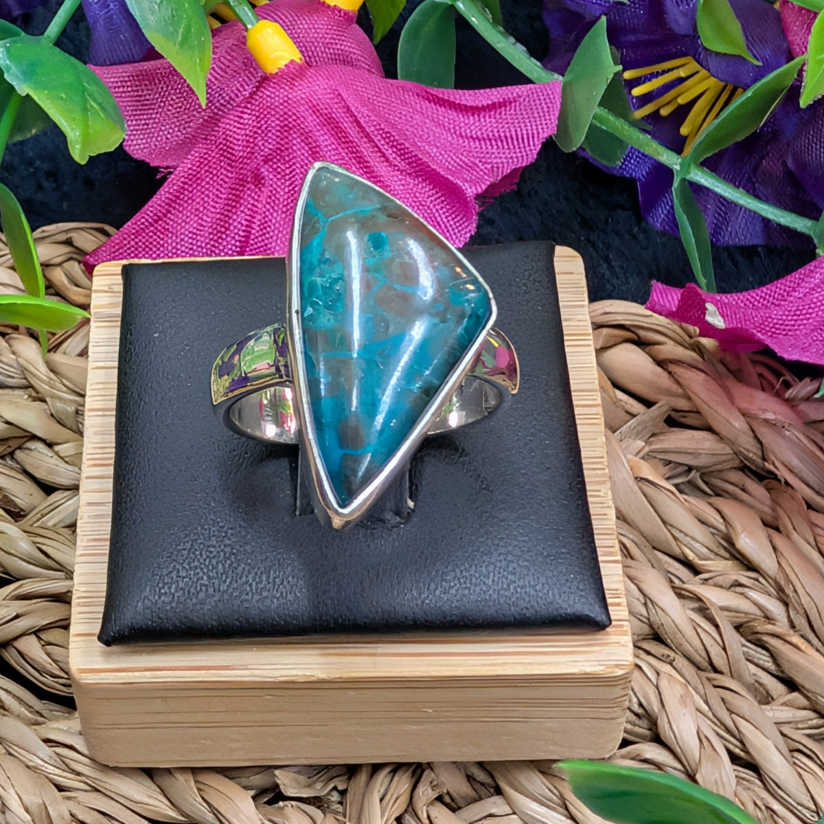 Chrysocolla Sterling Silver Ring (Size 8)