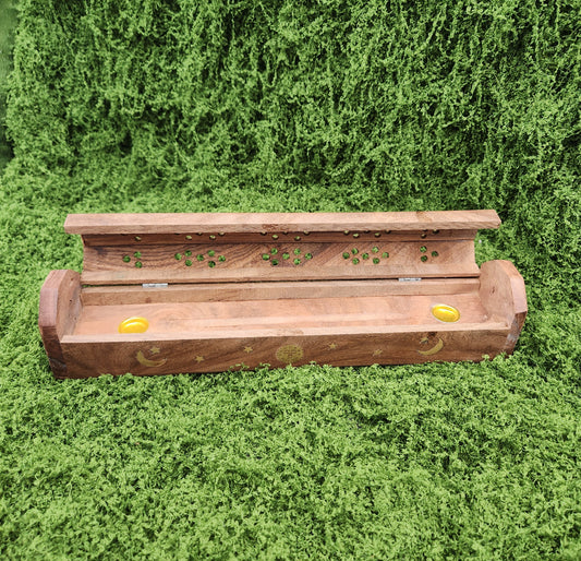 Wooden Incense / Cone Burner Sun Moon Star