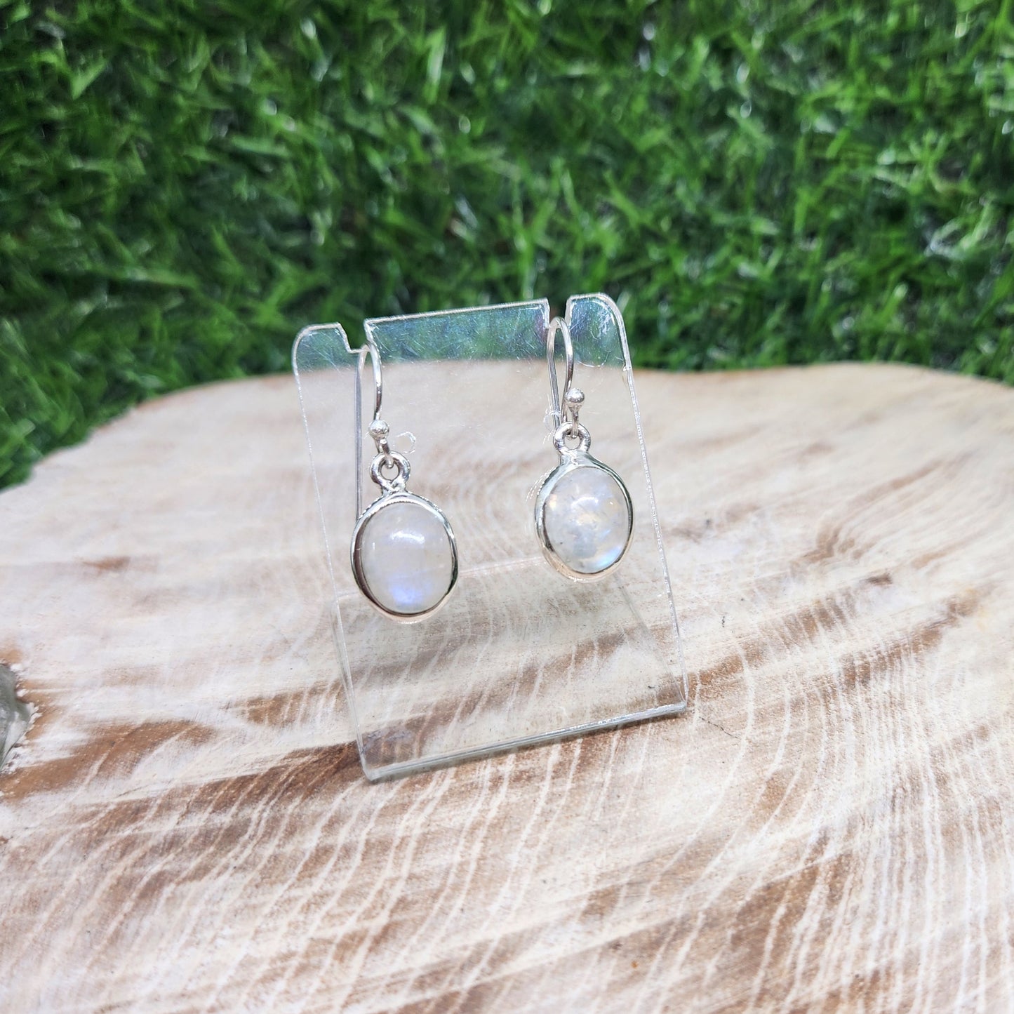 Rainbow Moonstone Sterling Silver Earrings