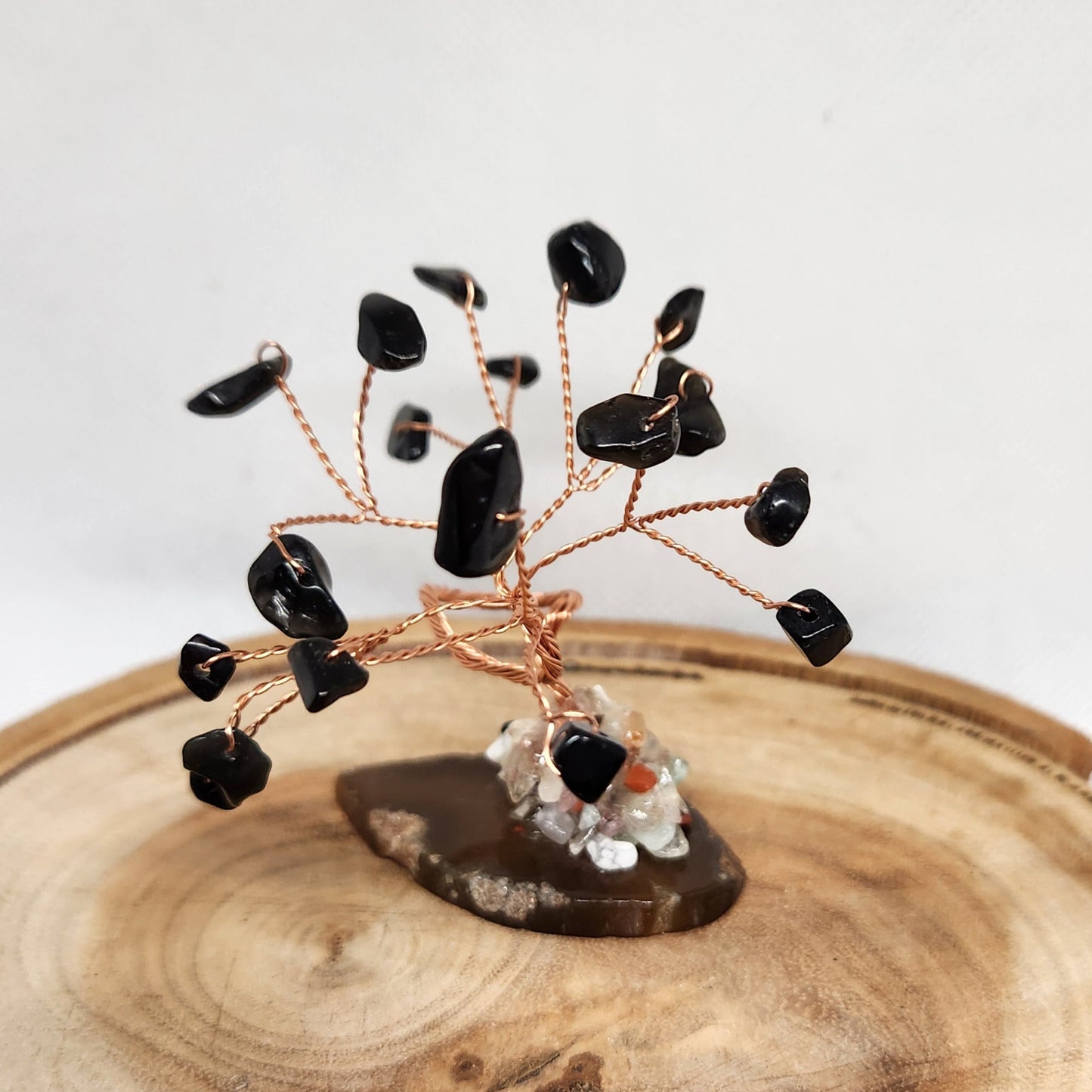 Small Black Agate Tree On Agate