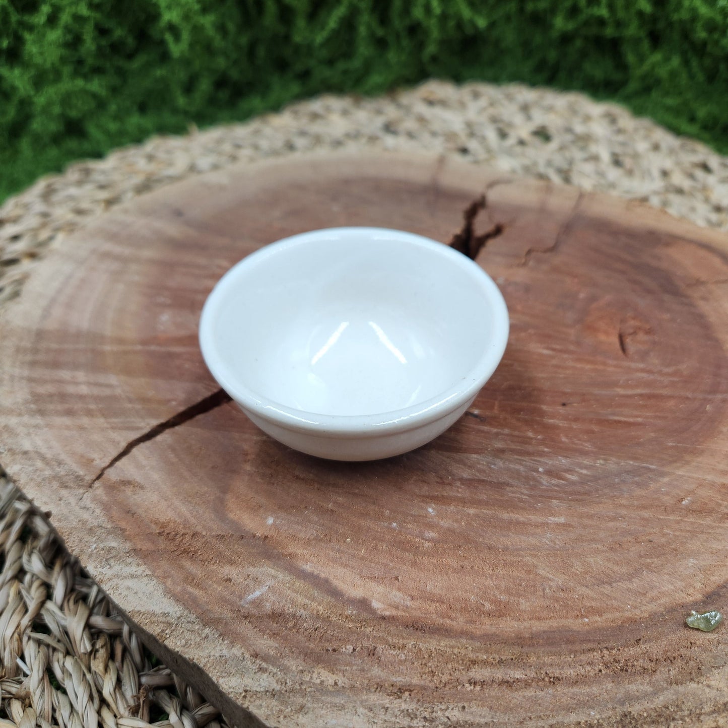 Small Ceramic Cup Incense Burner, Blue,Green, Black & White