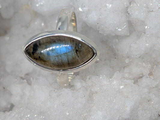 Labradorite Sterling Silver Ring (Size 8)