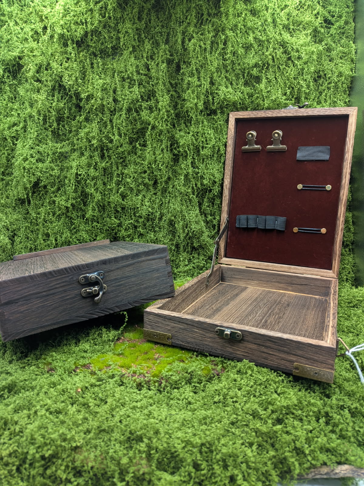 Wooden case, travel desk/ altar/ apothecary/ scrying/tarrot reading.