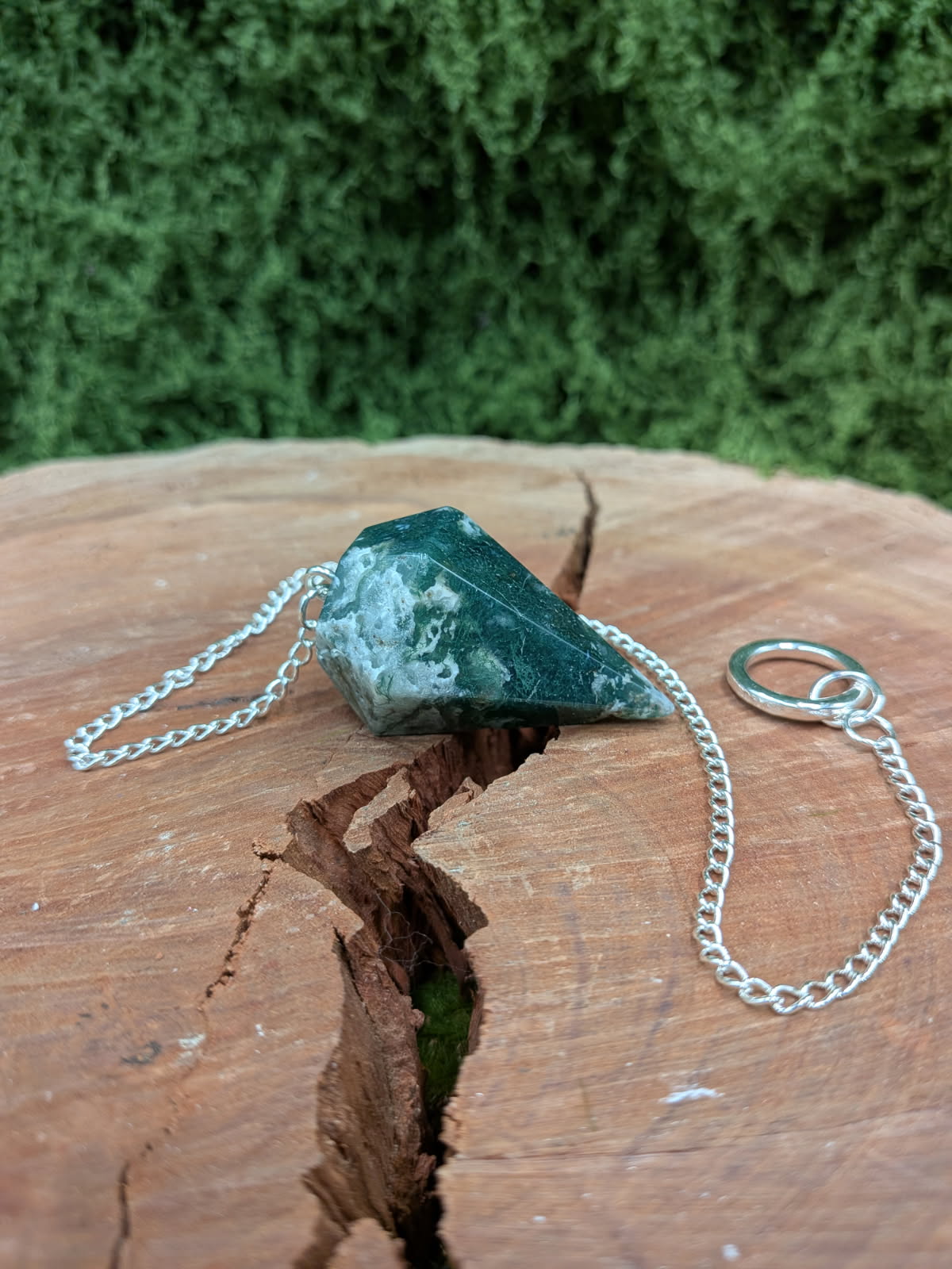 Moss Agate Pendulum