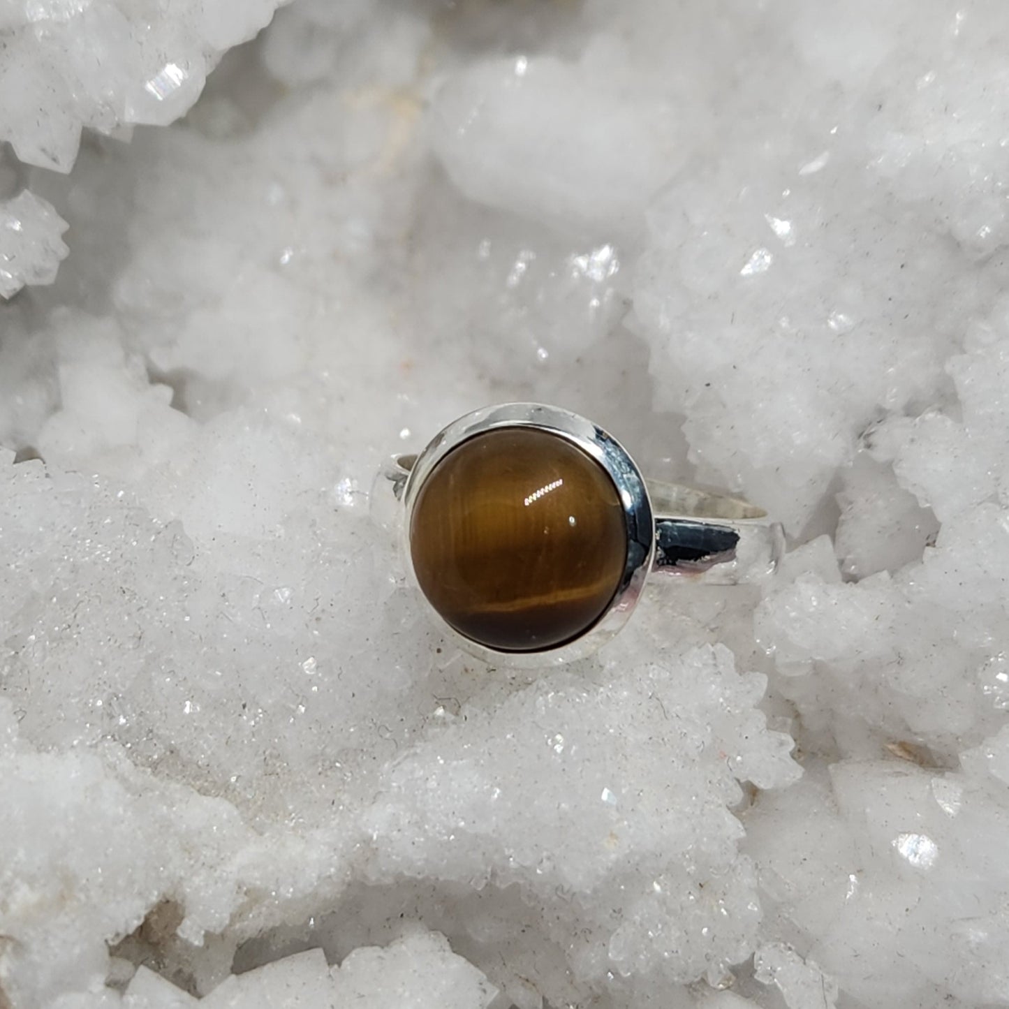 Tiger Eye Ring Sterling Silver (Size 10)