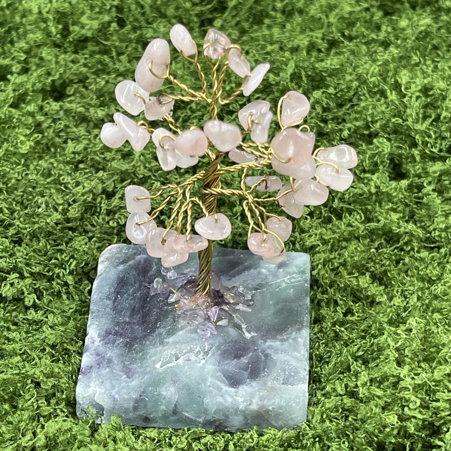 Rose Quartz Tree With Fluorite Base