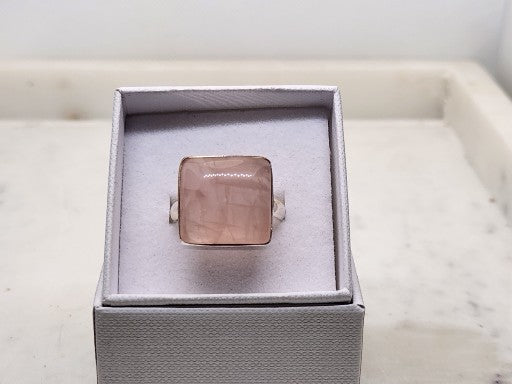 Rose Quartz Sterling Silver Ring