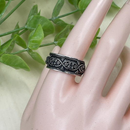 Sterling Silver Bali Style Heart Ring