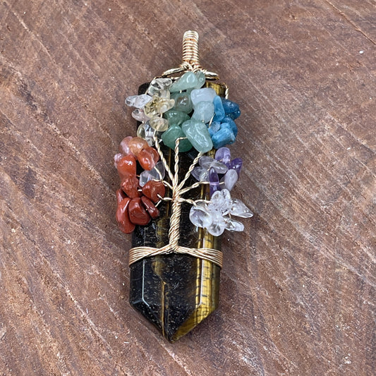 Tiger Eye Tree Of Life Pendant