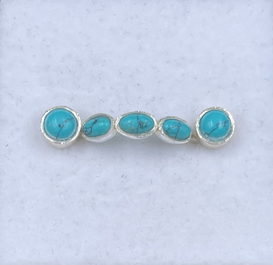Tibetan Turquoise Sterling Silver Ring & Earring Set