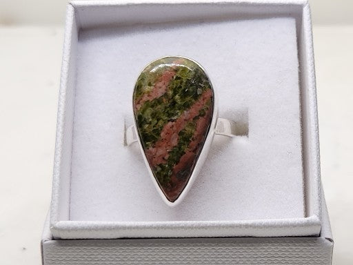Unakite Sterling Silver Ring