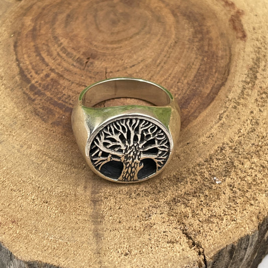 Sterling Silver Unisex Tree Of Life Ring (Size 8.5)