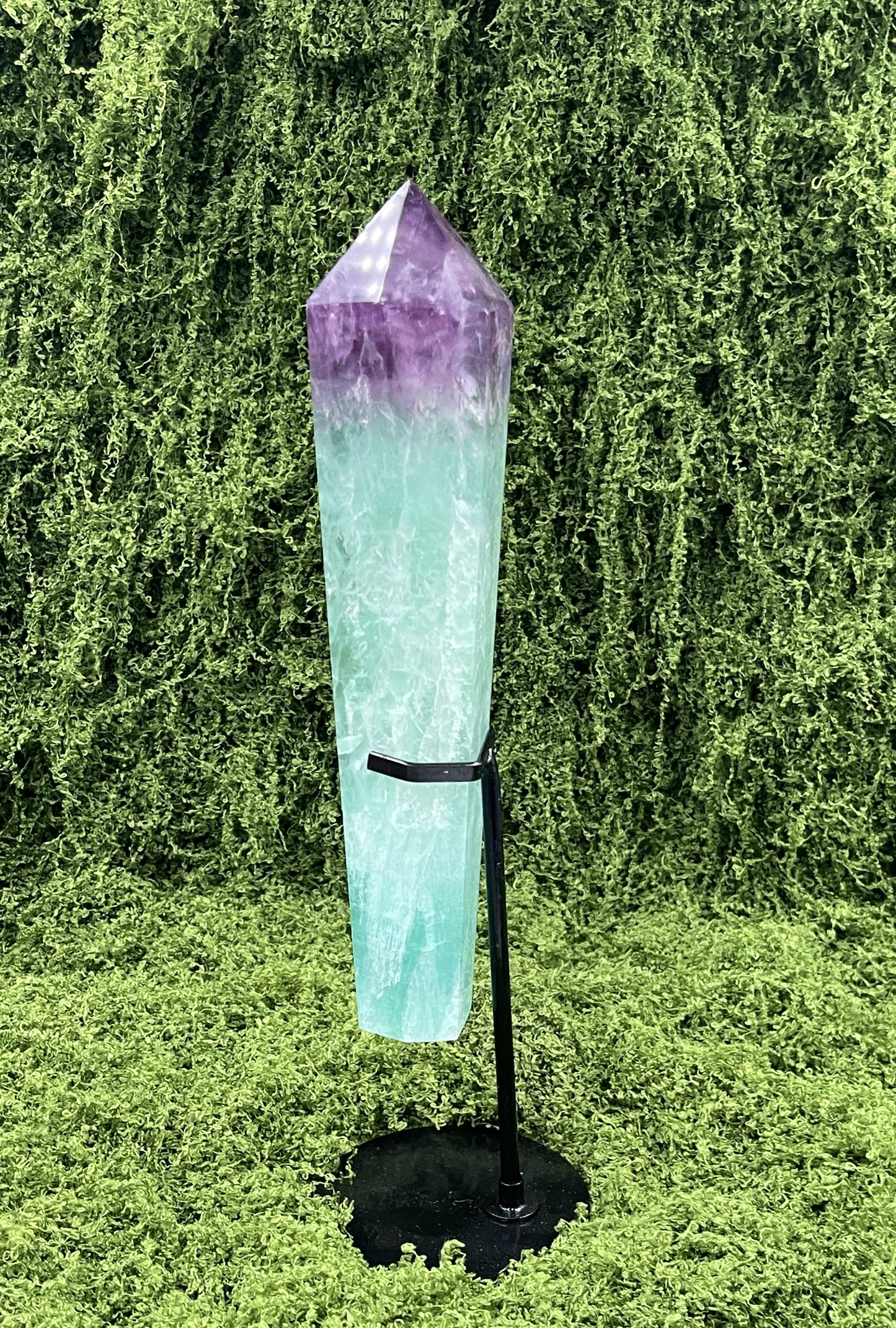 Rainbow Fluorite Tower On Stand