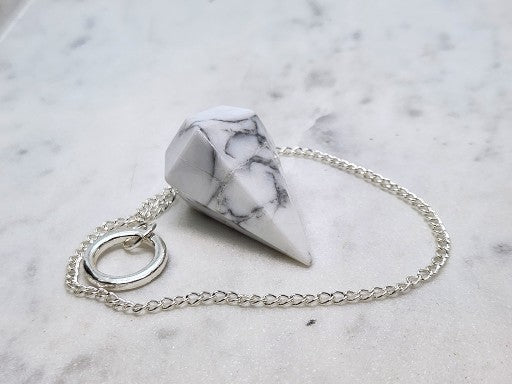 Large White Howlite Pendulum