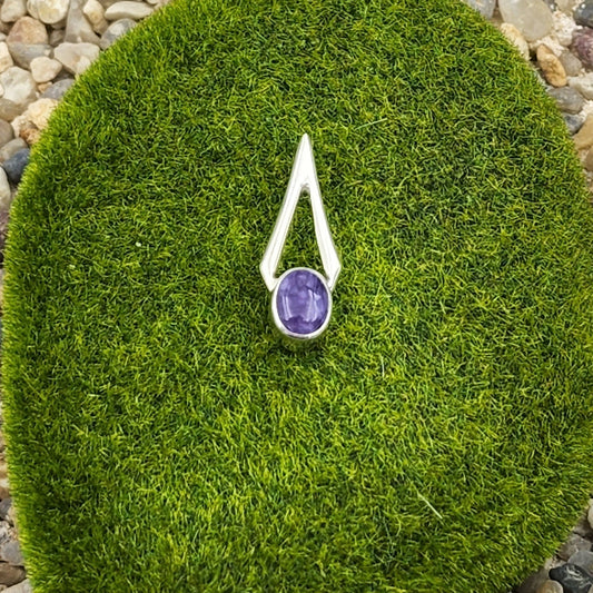 Charoite Sterling Silver Pendant