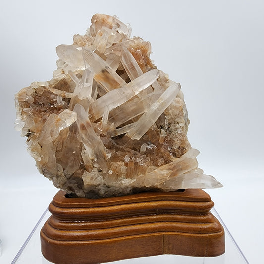 Raw Clear Quartz Cluster On Stand