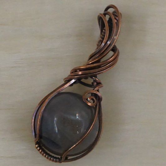 Hand Wrapped Natural Agate Pendant