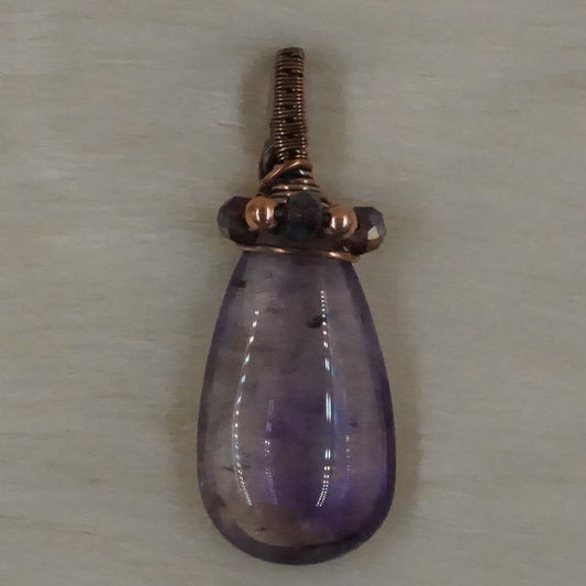 Copper Wrapped Amethyst Pendant