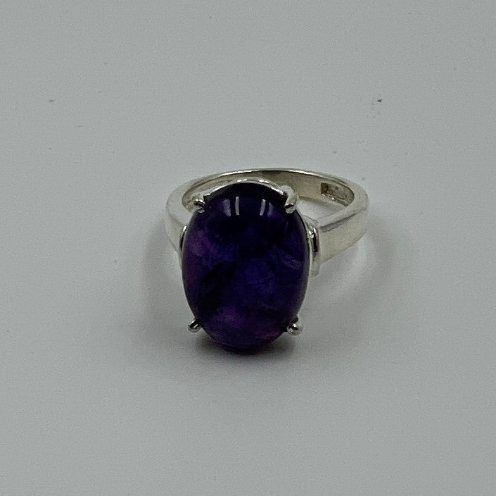 Amethyst Sterling Silver Ring (Size 6)