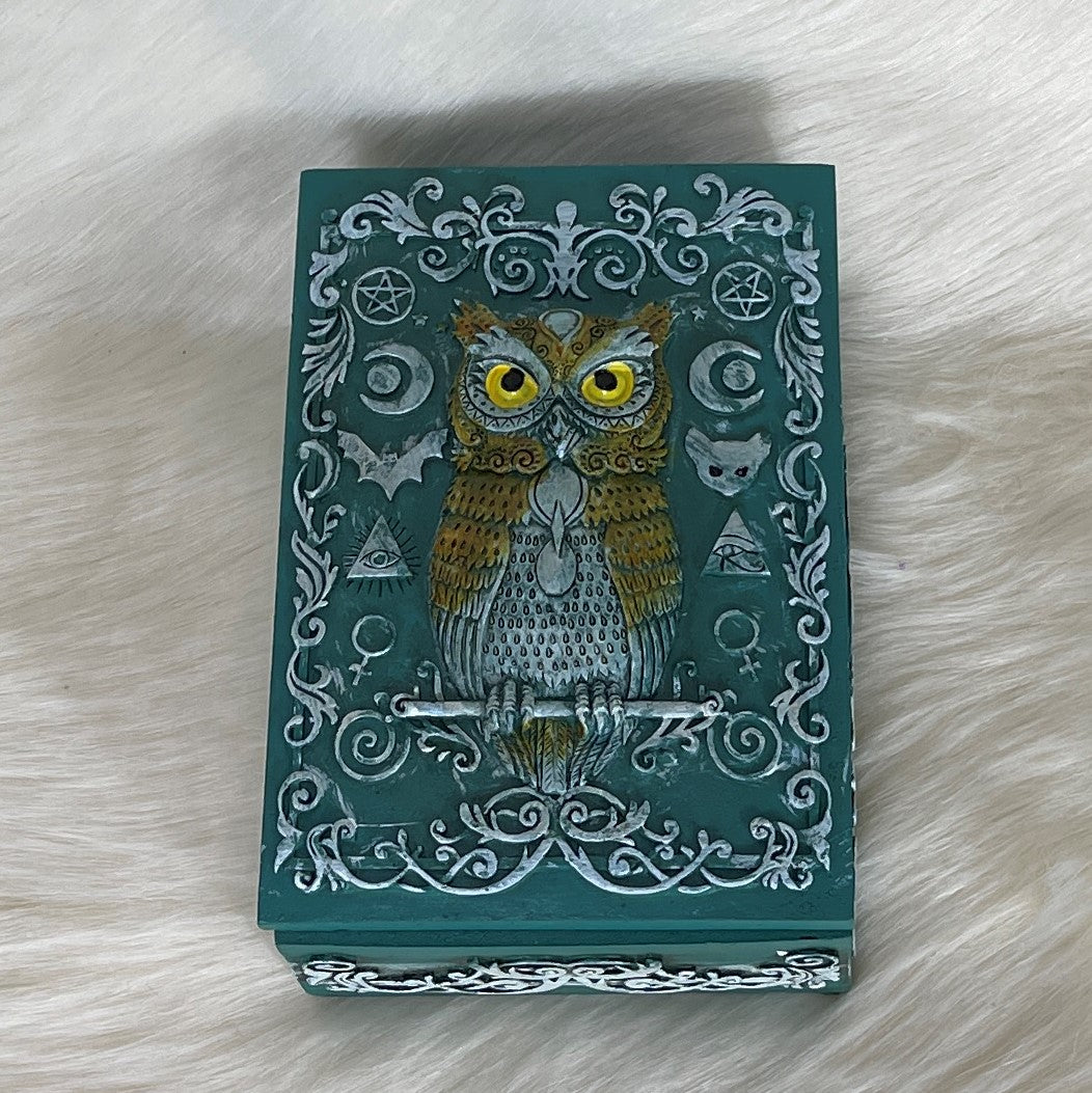 Turquoise Owl Wisdom Box