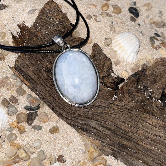 Rainbow Moonstone Sterling Silver Pendant