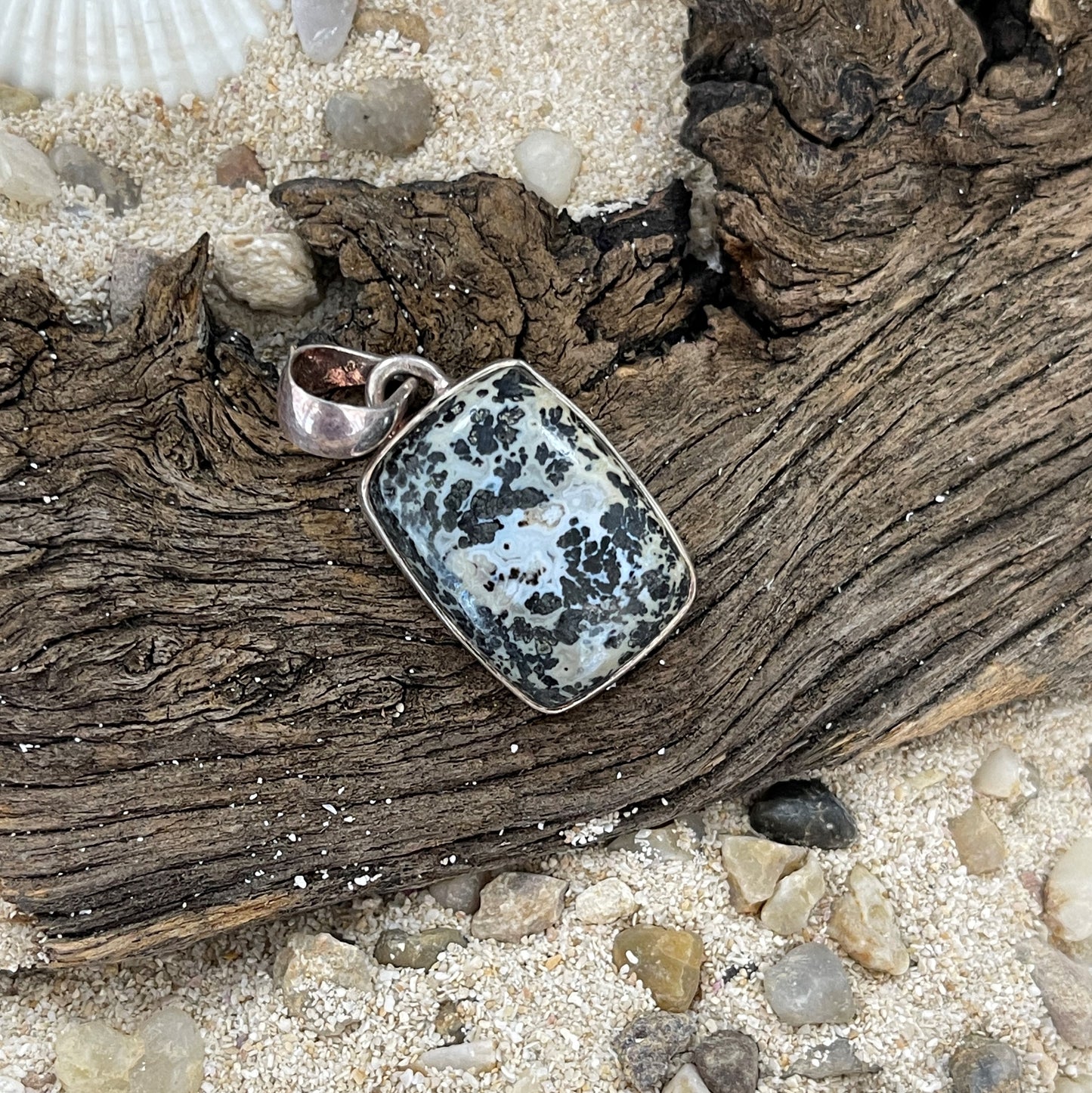 Dendritic Agate Sterling Silver Pendant